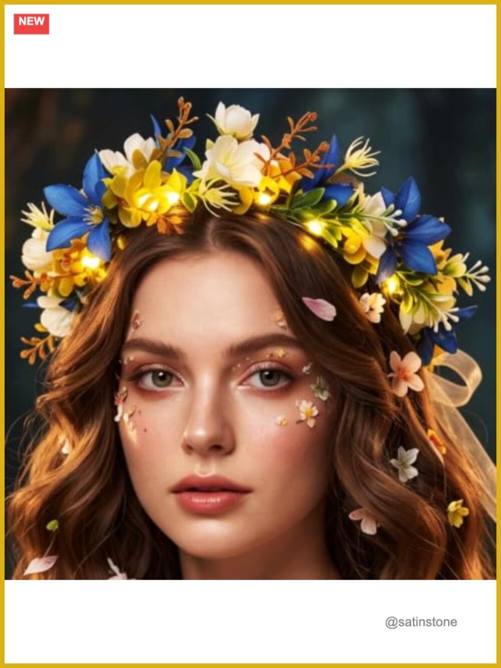 LED Light Up Flower Crown Headband Floral Hair Accessory Party Festival